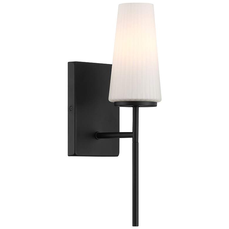 Image 1 1-Light Wall Sconce in Matte Black