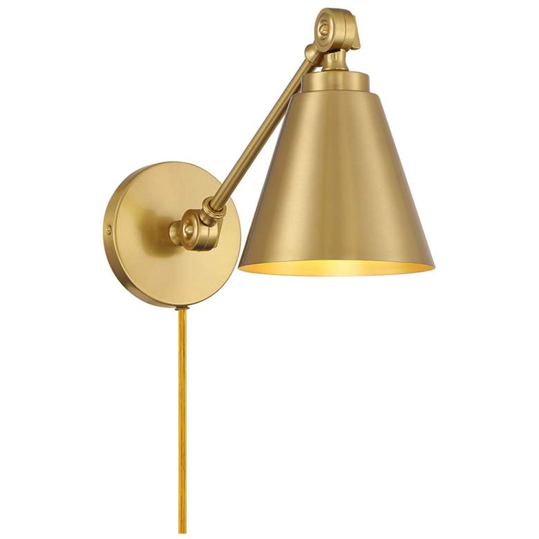 Image 1 1-Light Wall Sconce in Natural Brass (Set of 2)