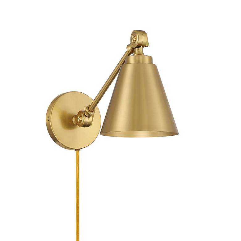 Image 2 1-Light Wall Sconce in Natural Brass (Set of 2) more views