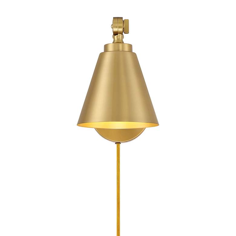 Image 3 1-Light Wall Sconce in Natural Brass (Set of 2) more views