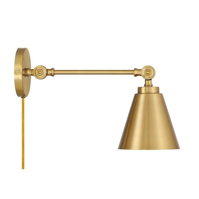 Image 6 1-Light Wall Sconce in Natural Brass (Set of 2) more views