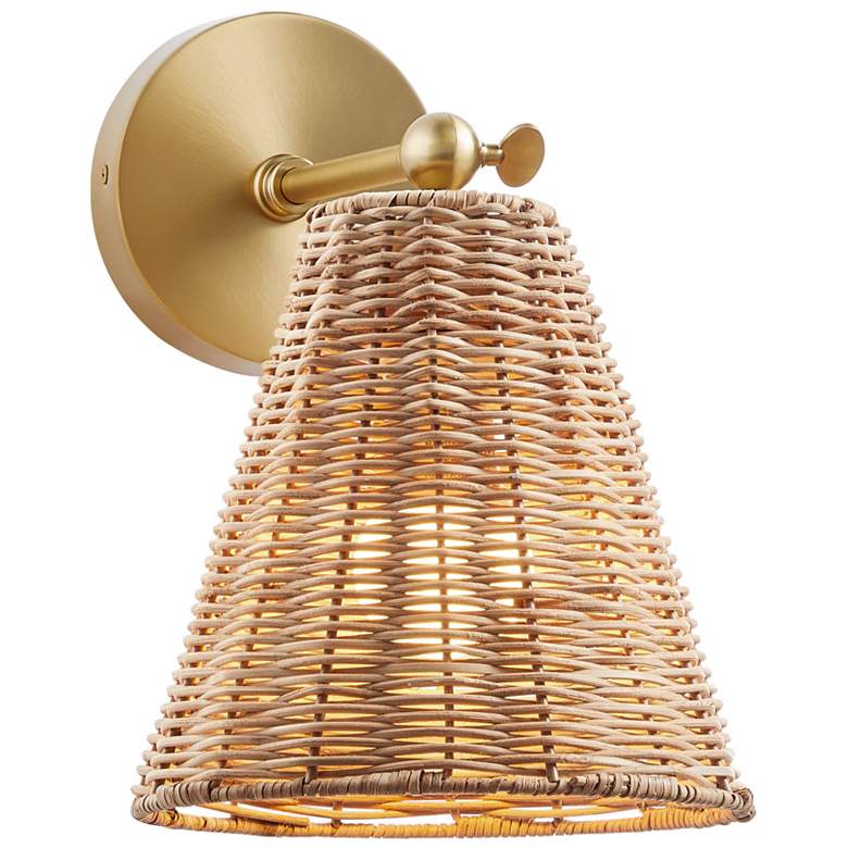 Image 1 1-Light Wall Sconce in Natural Brass (Set of 2)