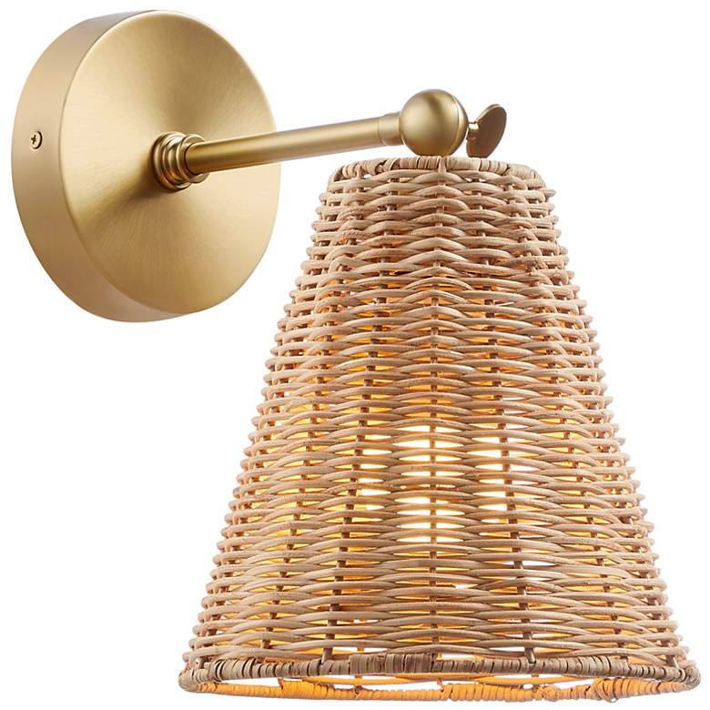 Image 2 1-Light Wall Sconce in Natural Brass (Set of 2) more views
