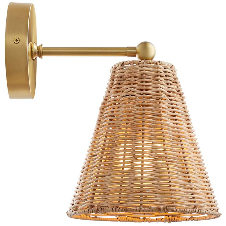 Image 3 1-Light Wall Sconce in Natural Brass (Set of 2) more views
