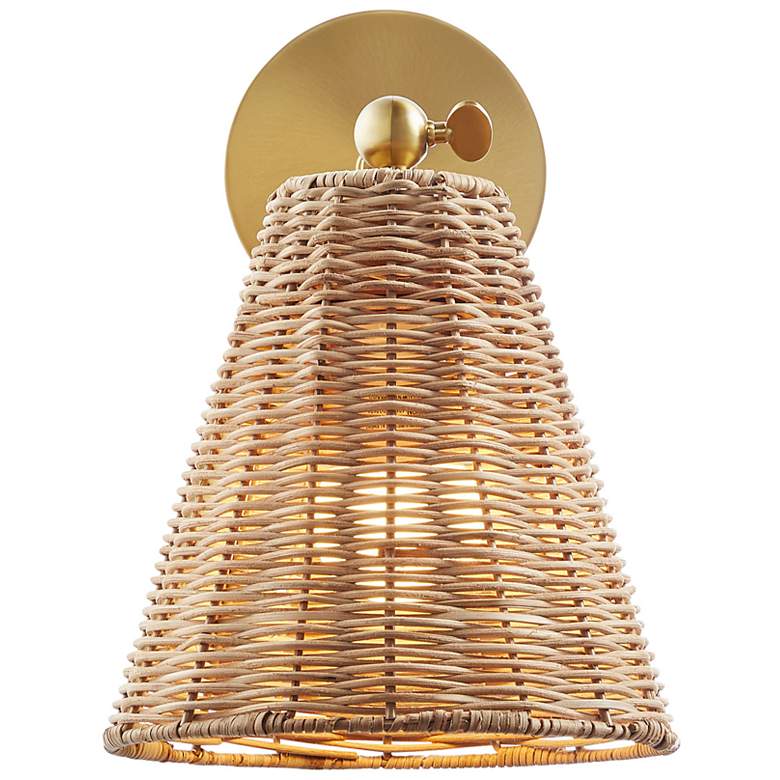 Image 5 1-Light Wall Sconce in Natural Brass (Set of 2) more views