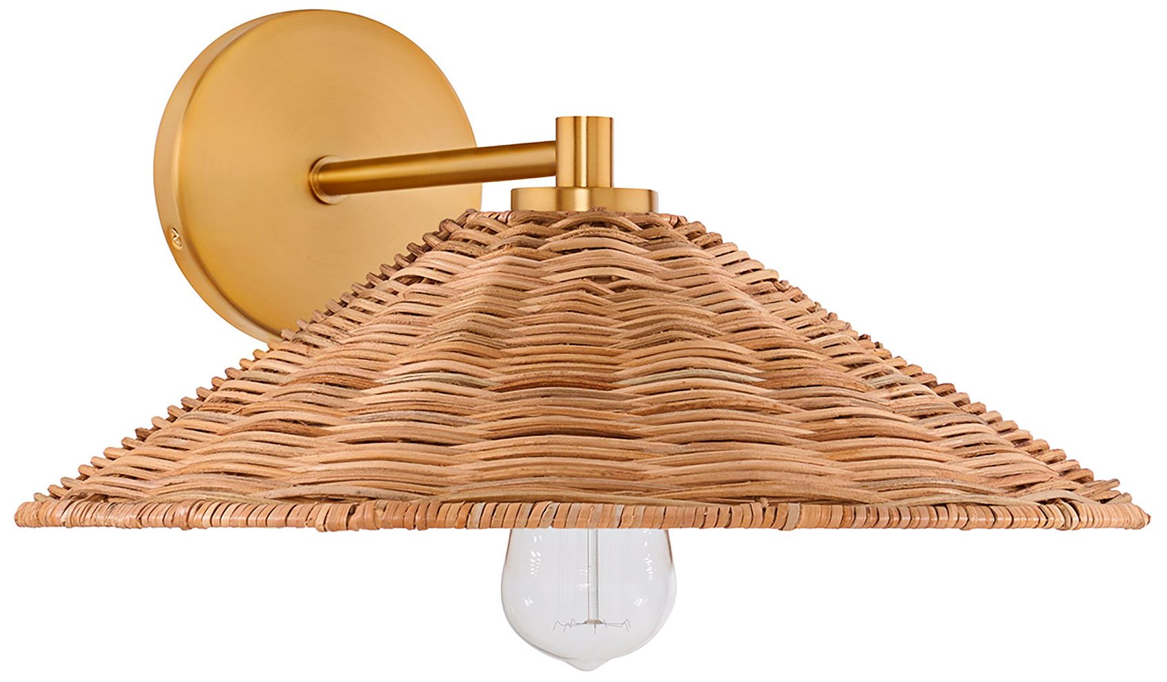 Image 3 1-Light Wall Sconce in Natural Brass more views