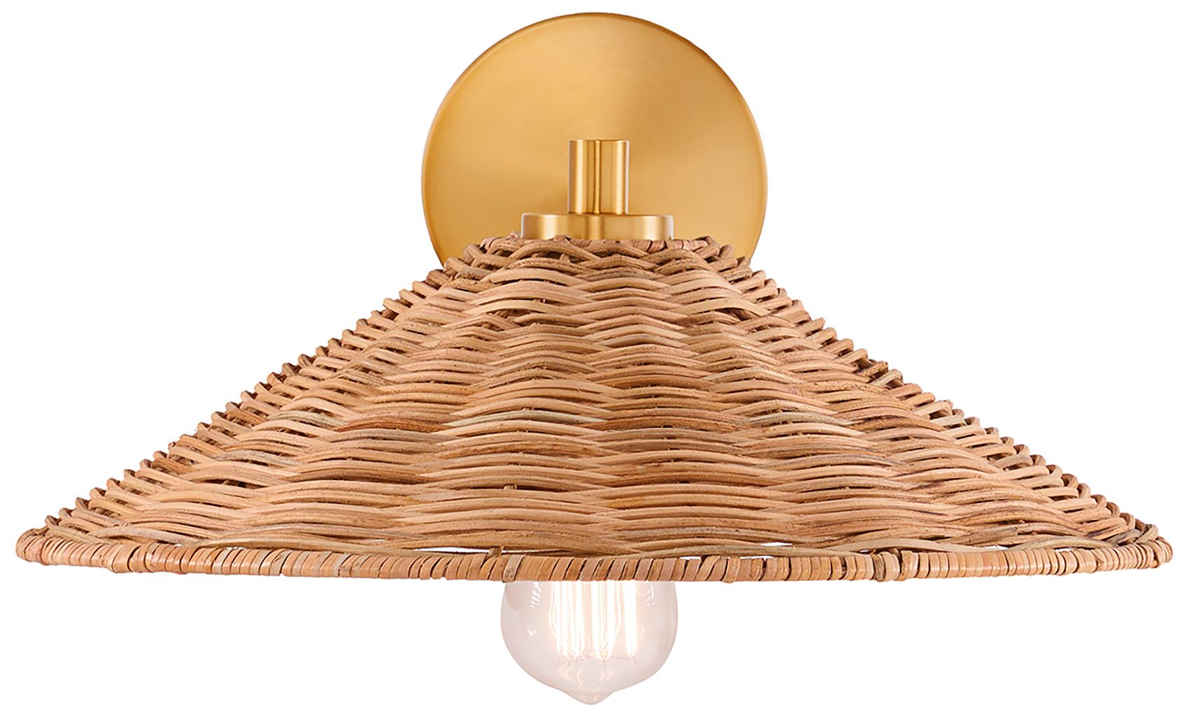 Image 4 1-Light Wall Sconce in Natural Brass more views