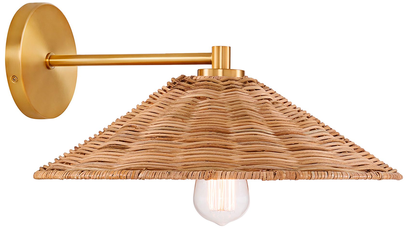 Image 5 1-Light Wall Sconce in Natural Brass more views