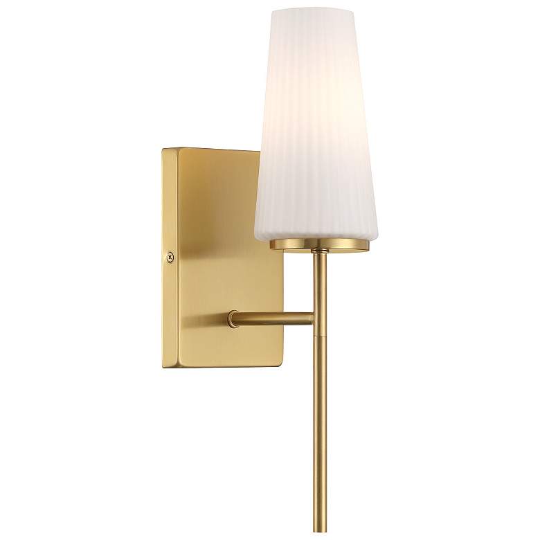 Image 1 1-Light Wall Sconce in Natural Brass