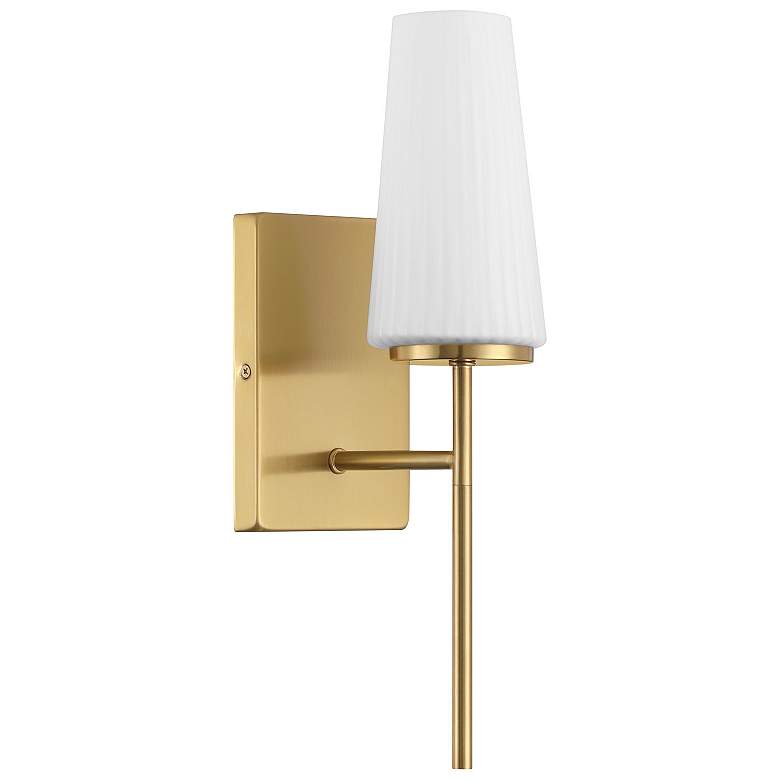Image 2 1-Light Wall Sconce in Natural Brass more views
