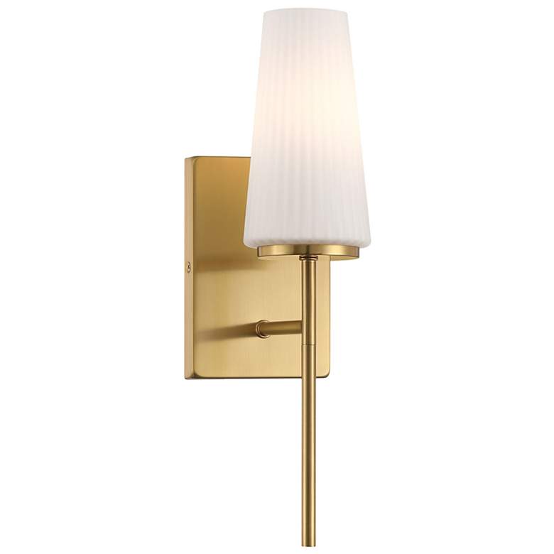 Image 4 1-Light Wall Sconce in Natural Brass more views