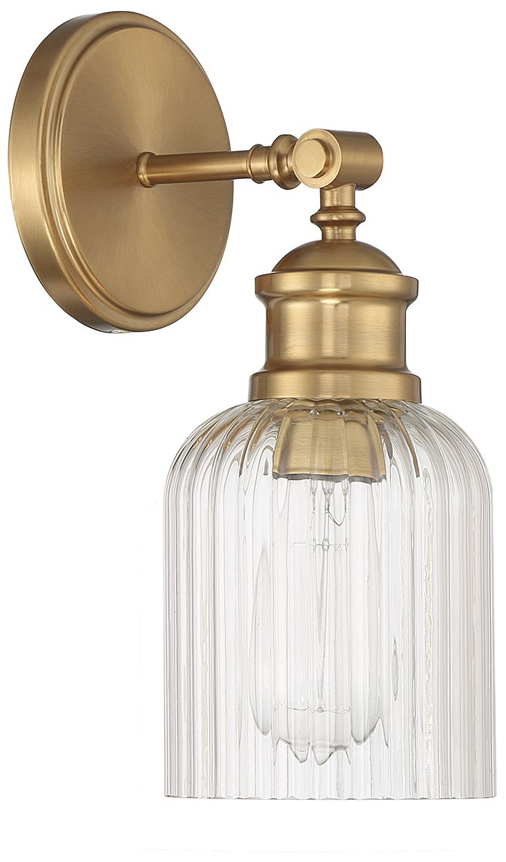 Image 3 1-Light Wall Sconce in Natural Brass more views