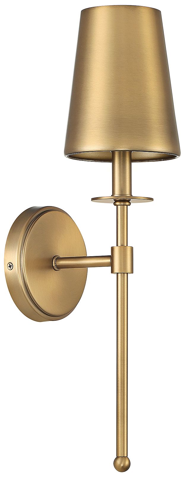 Image 3 1-Light Wall Sconce in Natural Brass more views