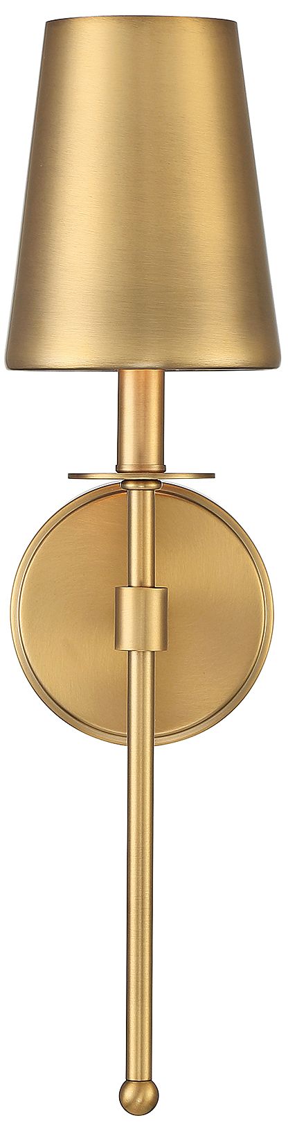 Image 4 1-Light Wall Sconce in Natural Brass more views