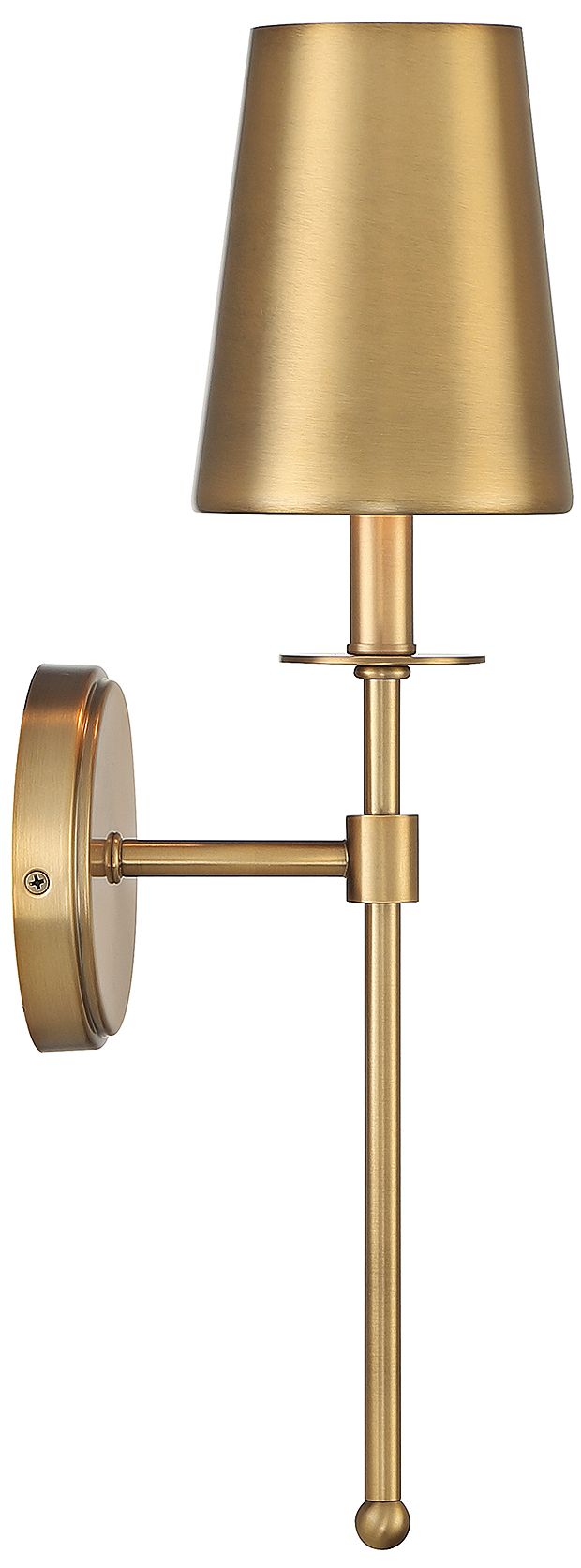 Image 6 1-Light Wall Sconce in Natural Brass more views