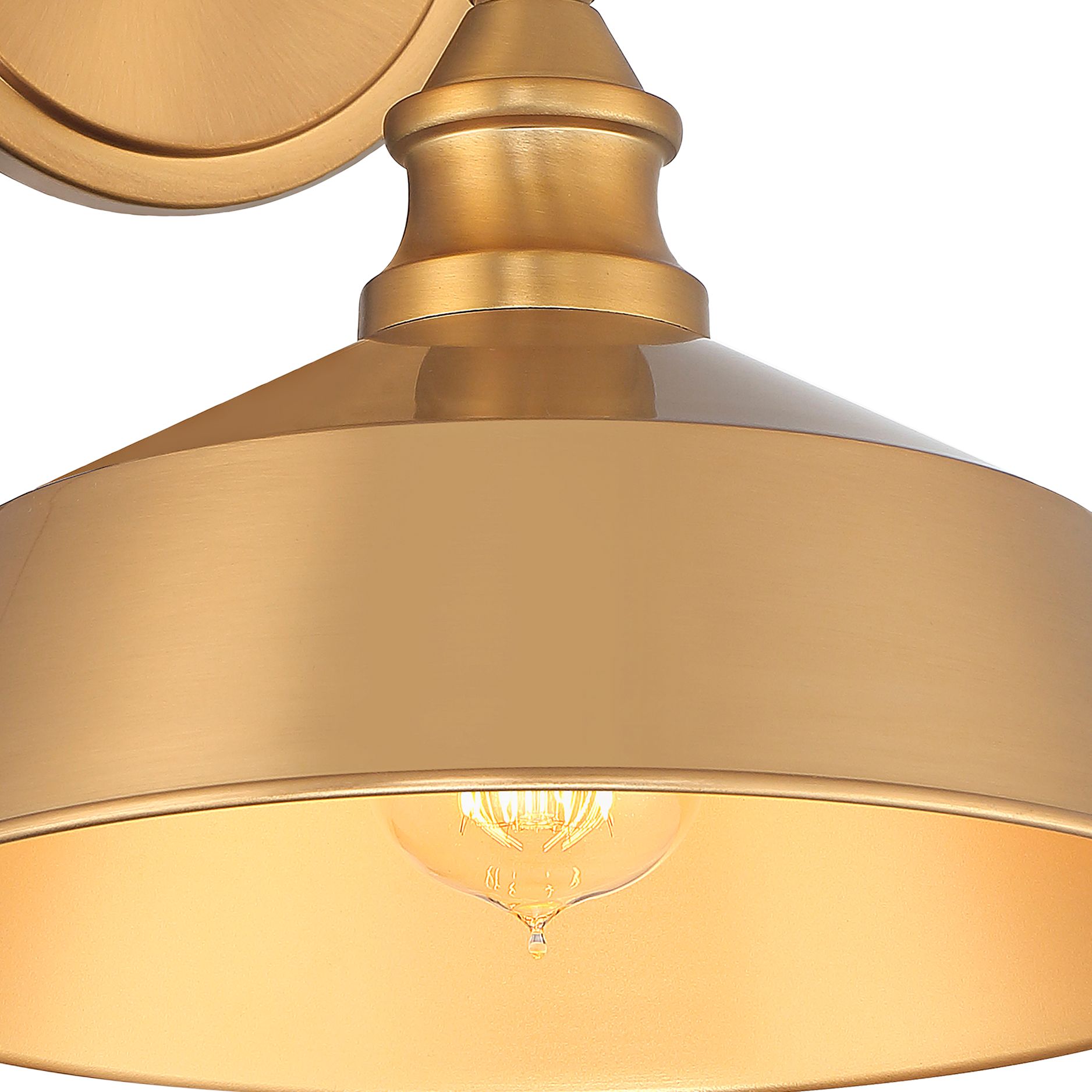 Image 2 1-Light Wall Sconce in Natural Brass more views