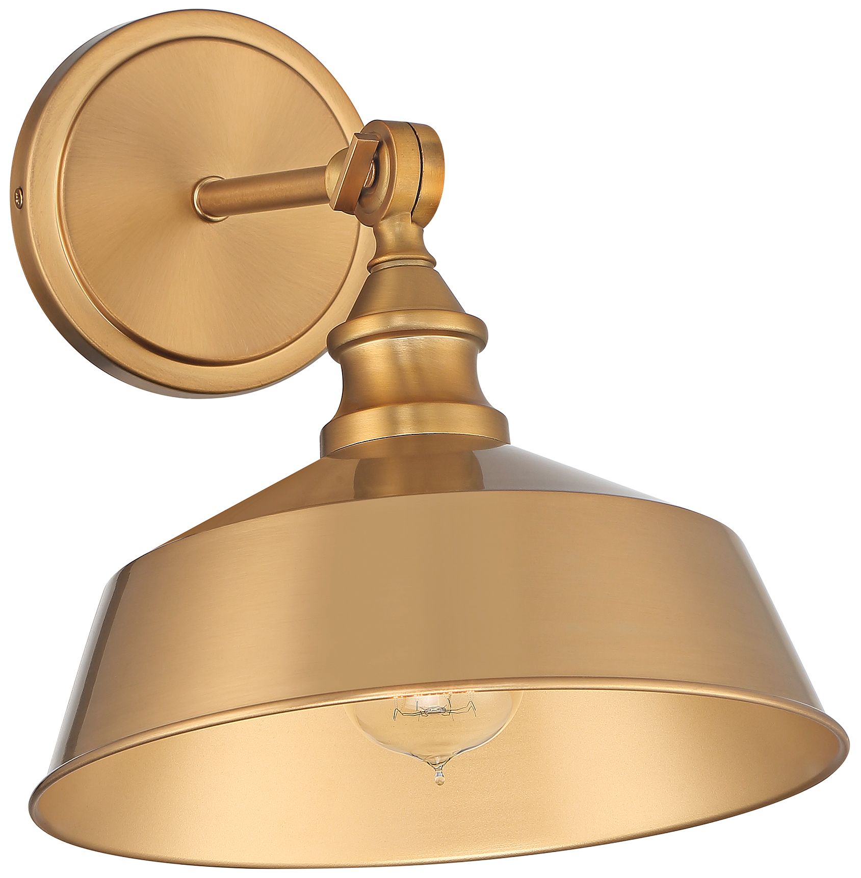 Image 3 1-Light Wall Sconce in Natural Brass more views