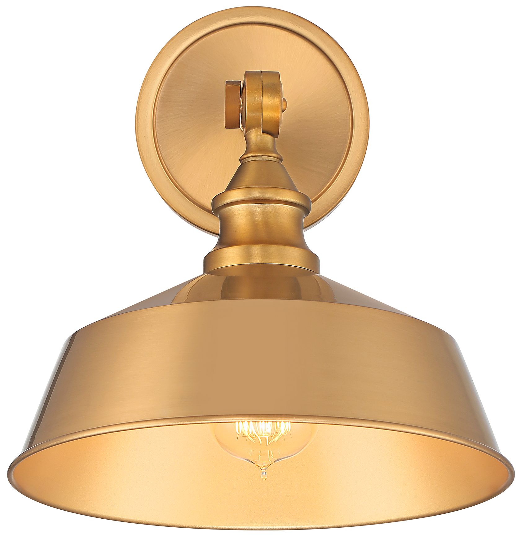 Image 4 1-Light Wall Sconce in Natural Brass more views