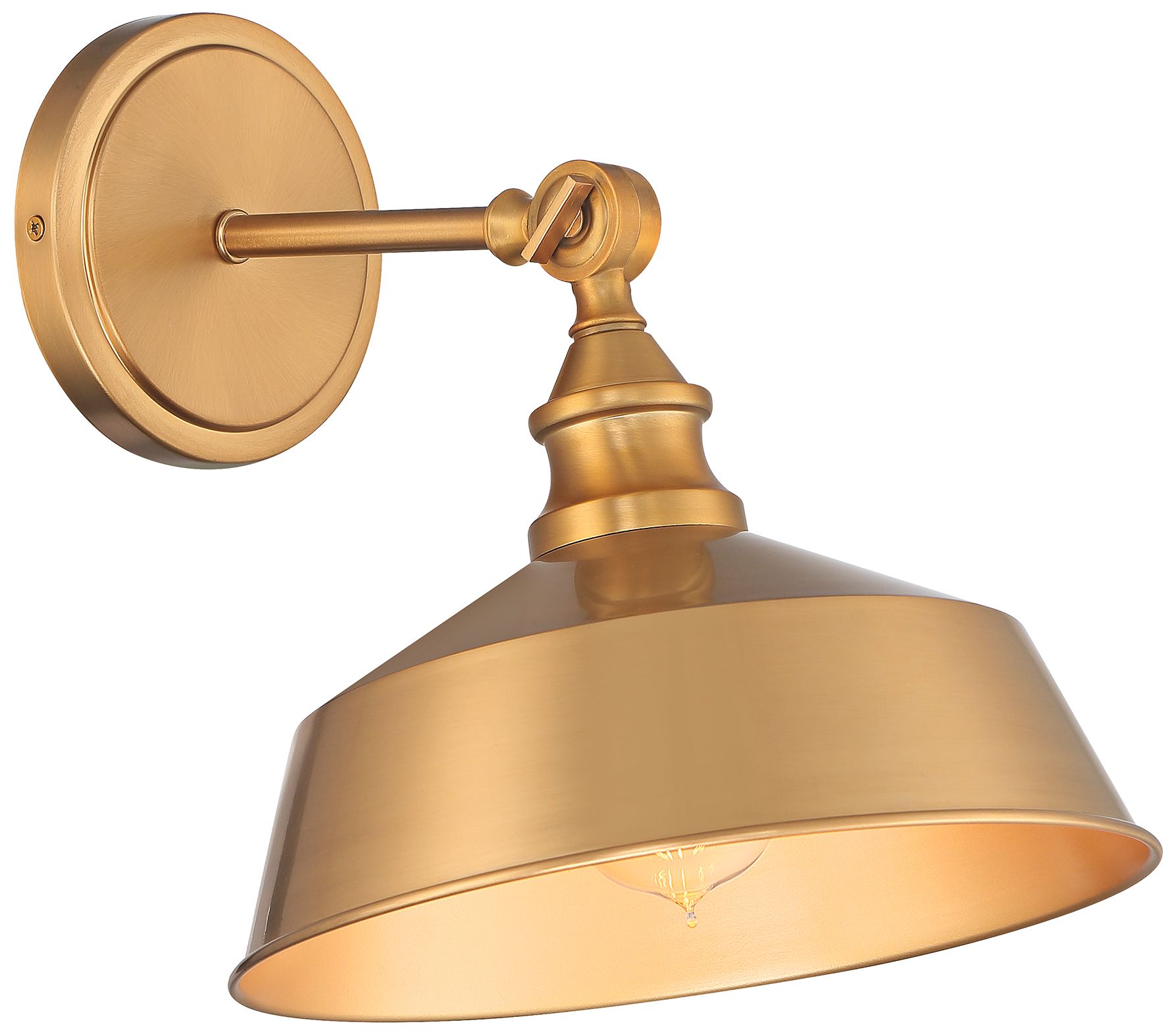 Image 5 1-Light Wall Sconce in Natural Brass more views