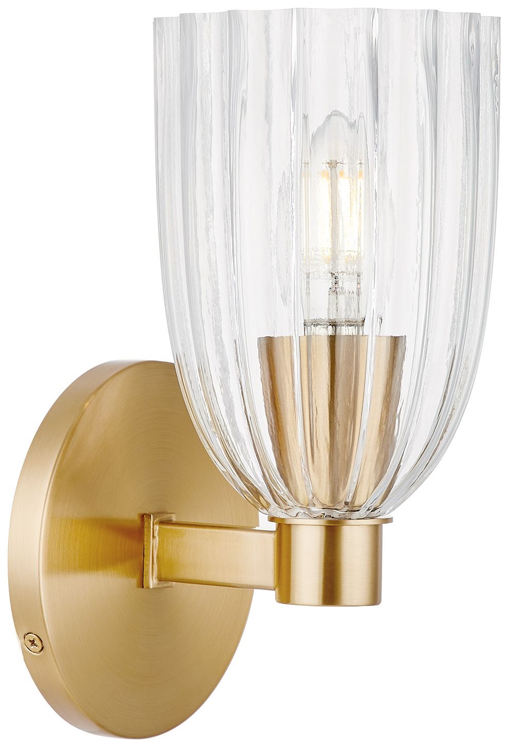 Image 2 1-Light Wall Sconce in Natural Brass more views