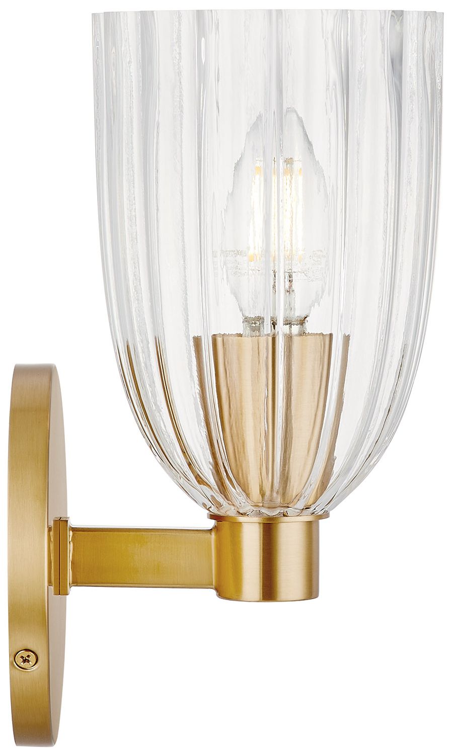 Image 3 1-Light Wall Sconce in Natural Brass more views