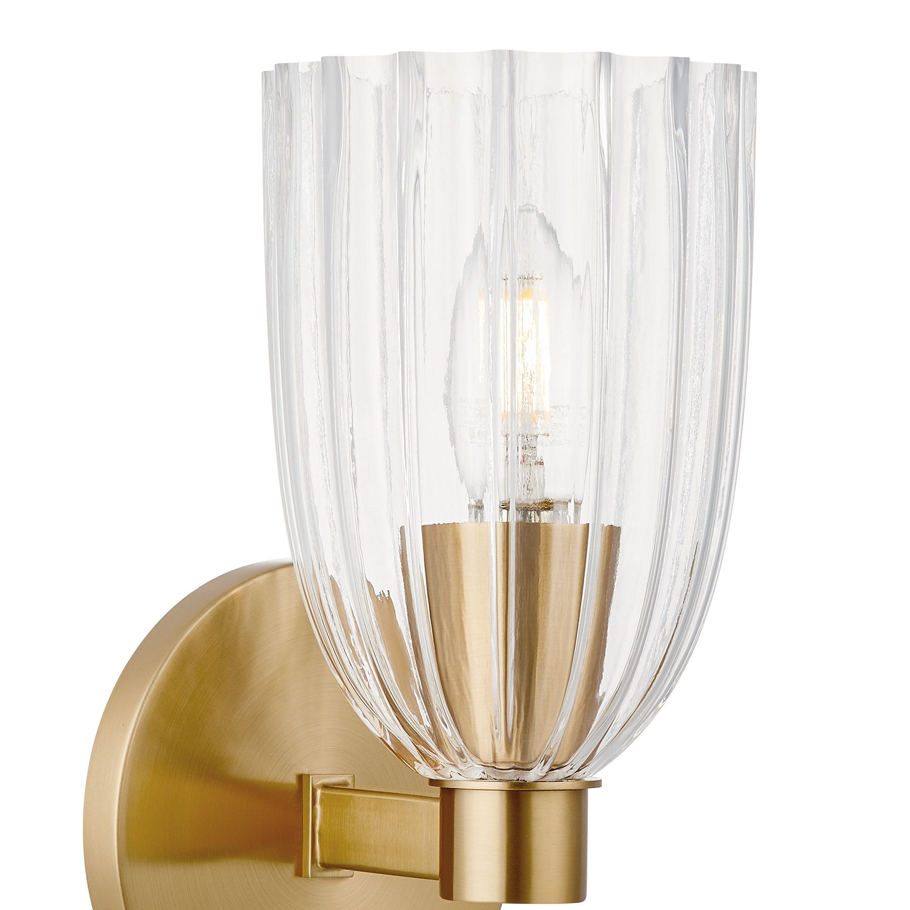Image 6 1-Light Wall Sconce in Natural Brass more views