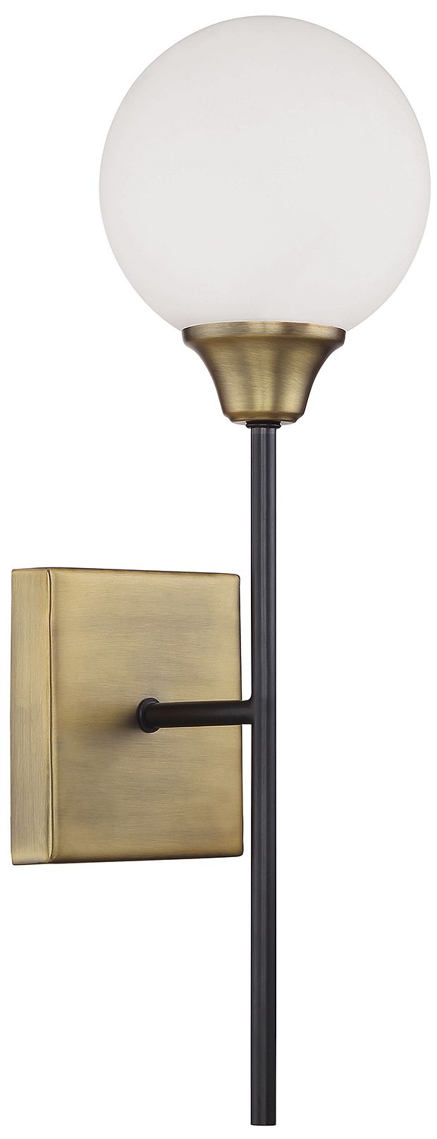 1-Light Wall Sconce in Oiled Rubbed Bronze with Natural Brass