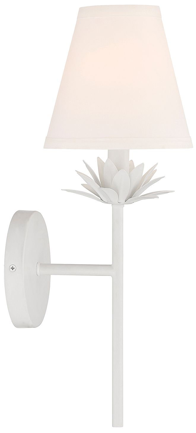 Image 6 1-Light Wall Sconce in White more views