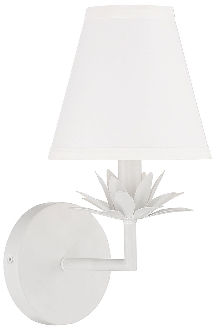 Image 2 1-Light Wall Sconce in White more views