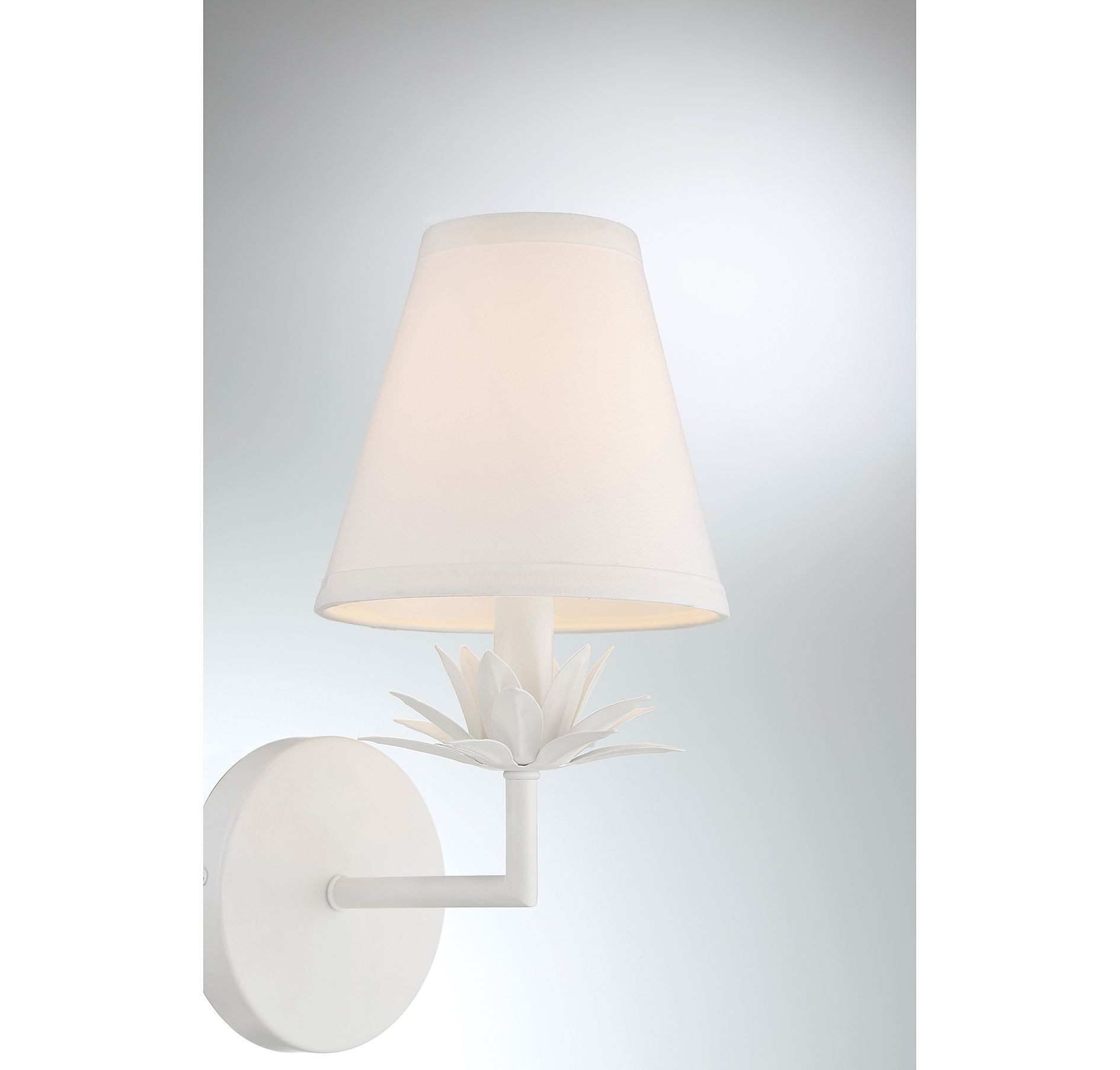 Image 6 1-Light Wall Sconce in White more views