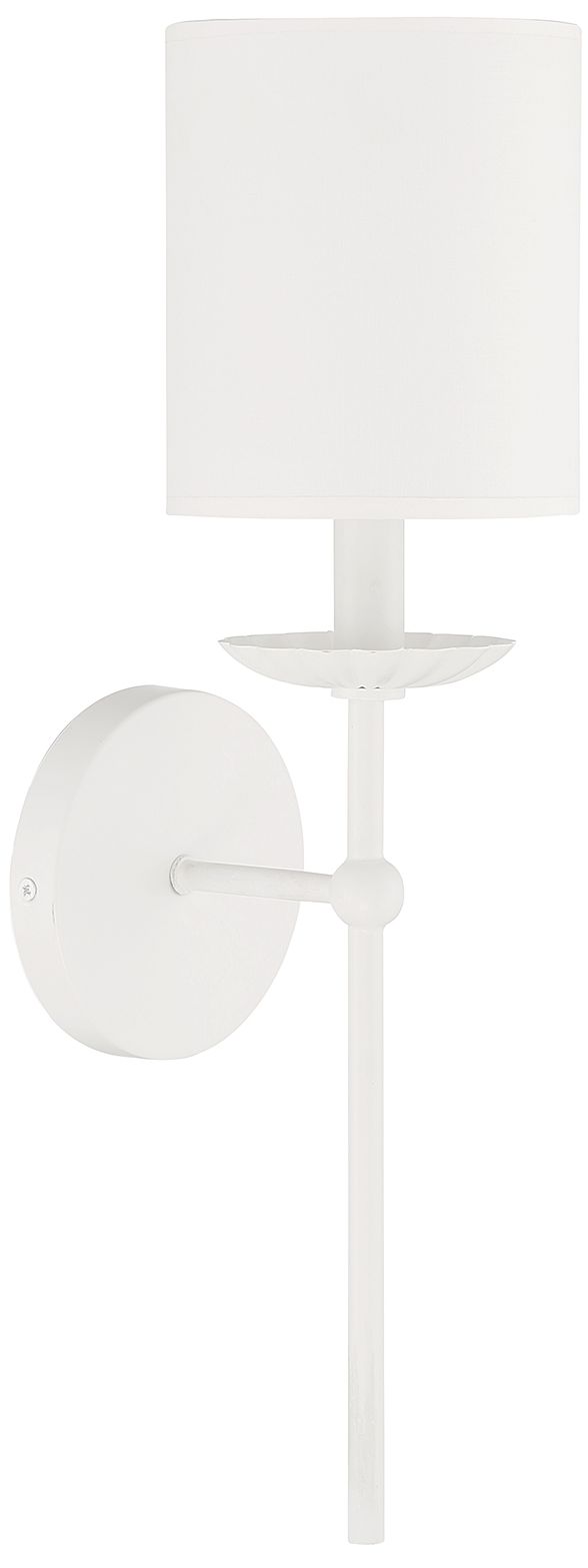 Image 2 1-Light Wall Sconce in White more views