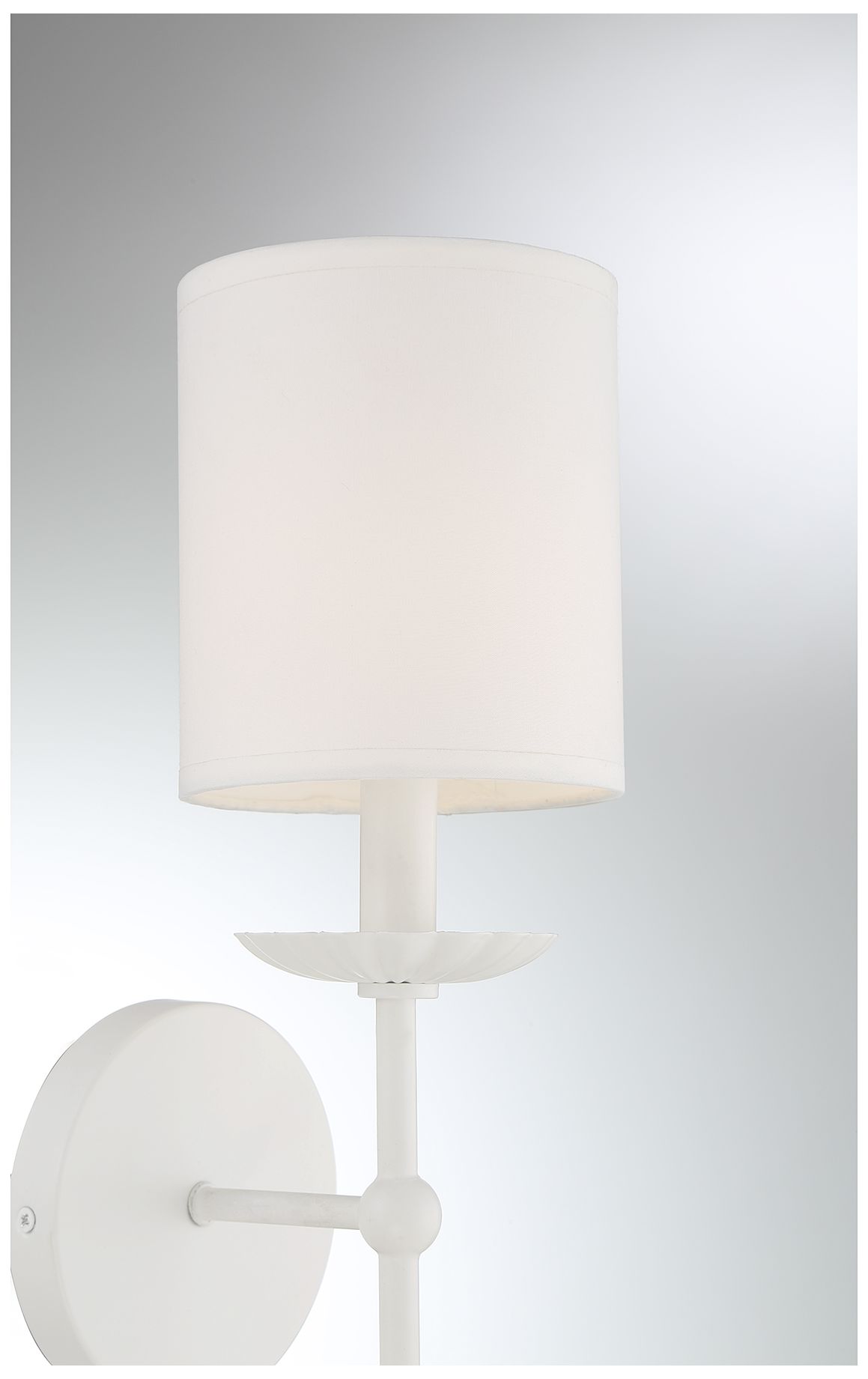 Image 6 1-Light Wall Sconce in White more views