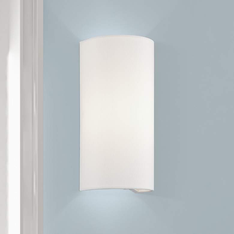 Image 1 1 Light White ADA Sconce with Off-White Shades