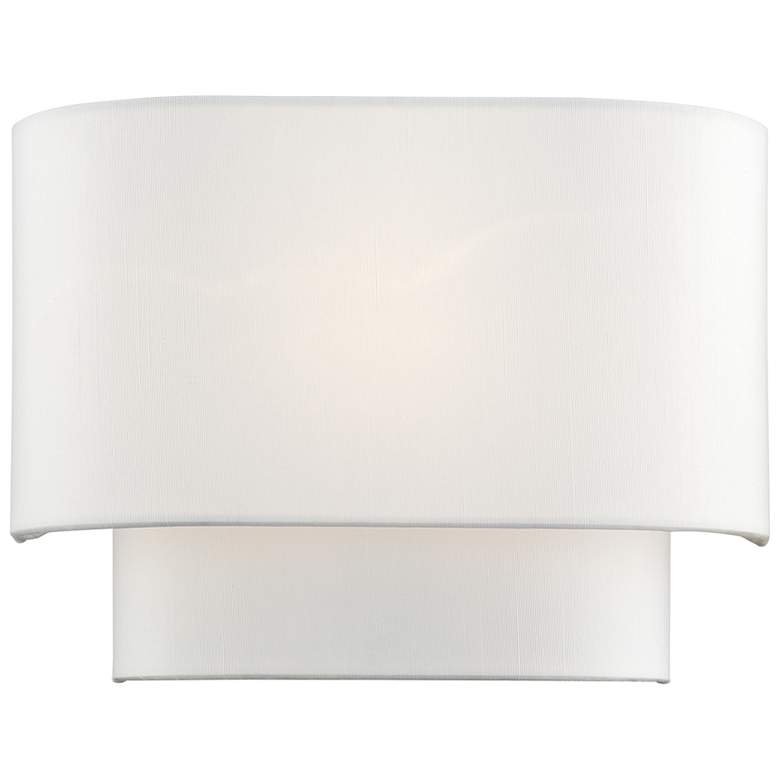 Image 1 1 Light White ADA Sconce with Off-White Shades