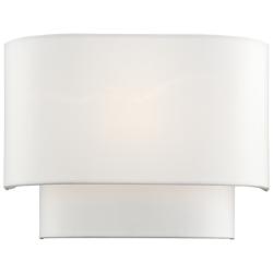 1 Light White ADA Sconce with Off-White Shades