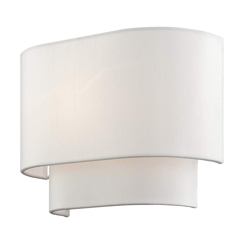 Image 4 1 Light White ADA Sconce with Off-White Shades more views