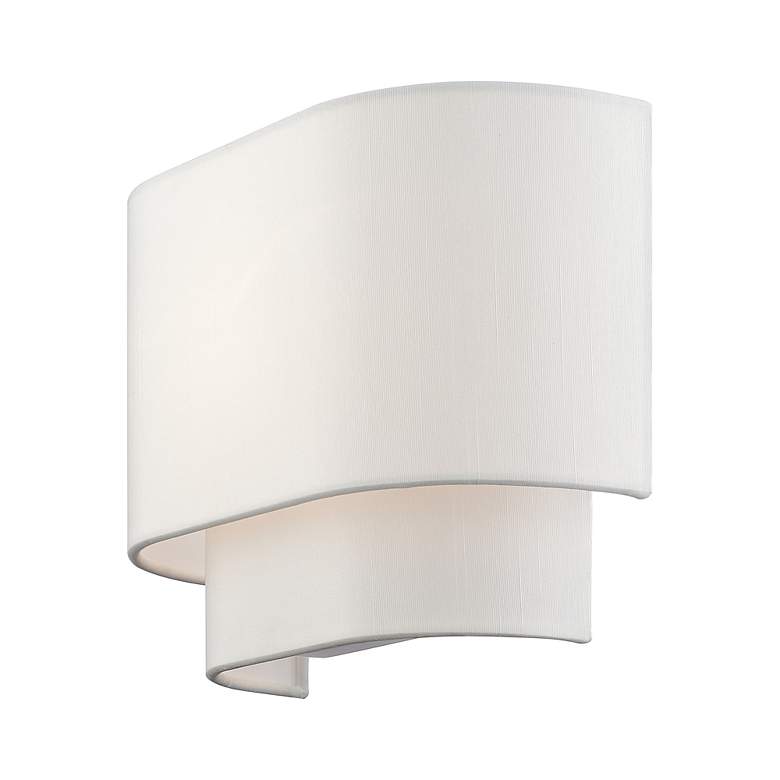 Image 5 1 Light White ADA Sconce with Off-White Shades more views