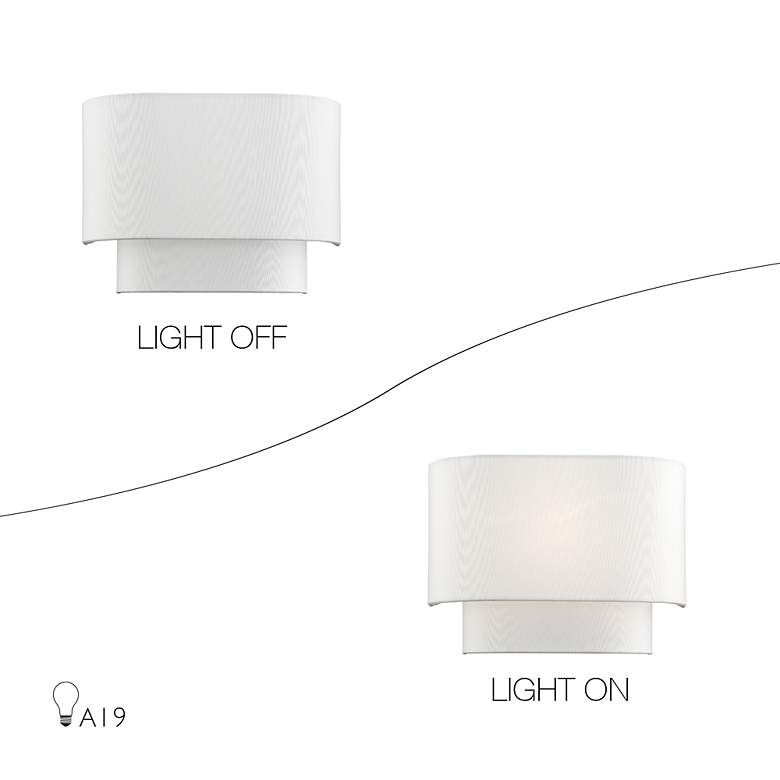Image 7 1 Light White ADA Sconce with Off-White Shades more views