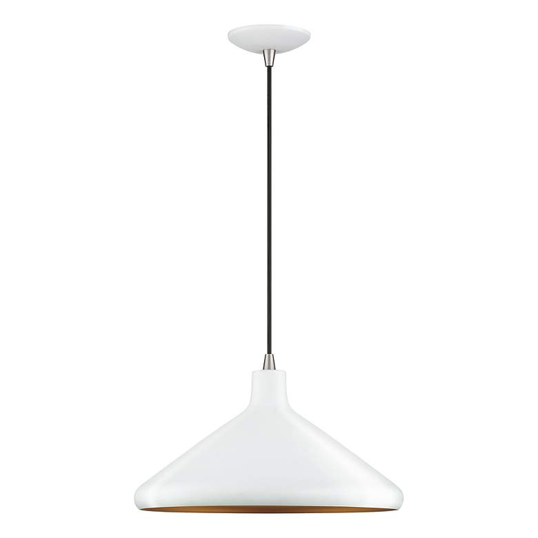 Image 3 1 Light White Cone Pendant with White Aluminum Shade more views