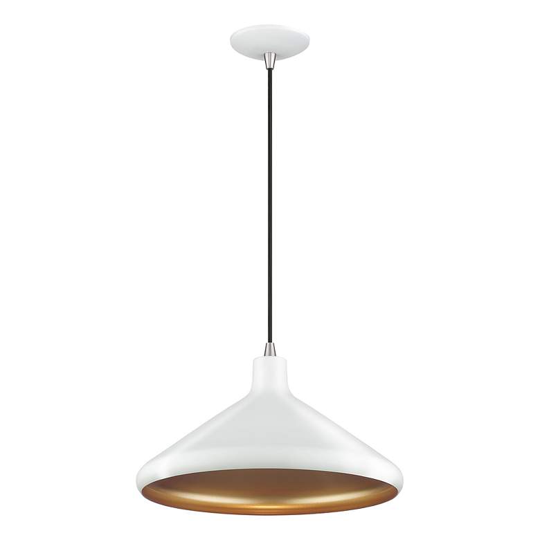 Image 4 1 Light White Cone Pendant with White Aluminum Shade more views