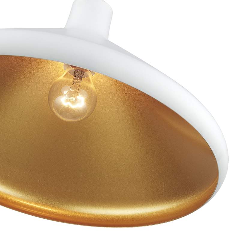 Image 5 1 Light White Cone Pendant with White Aluminum Shade more views