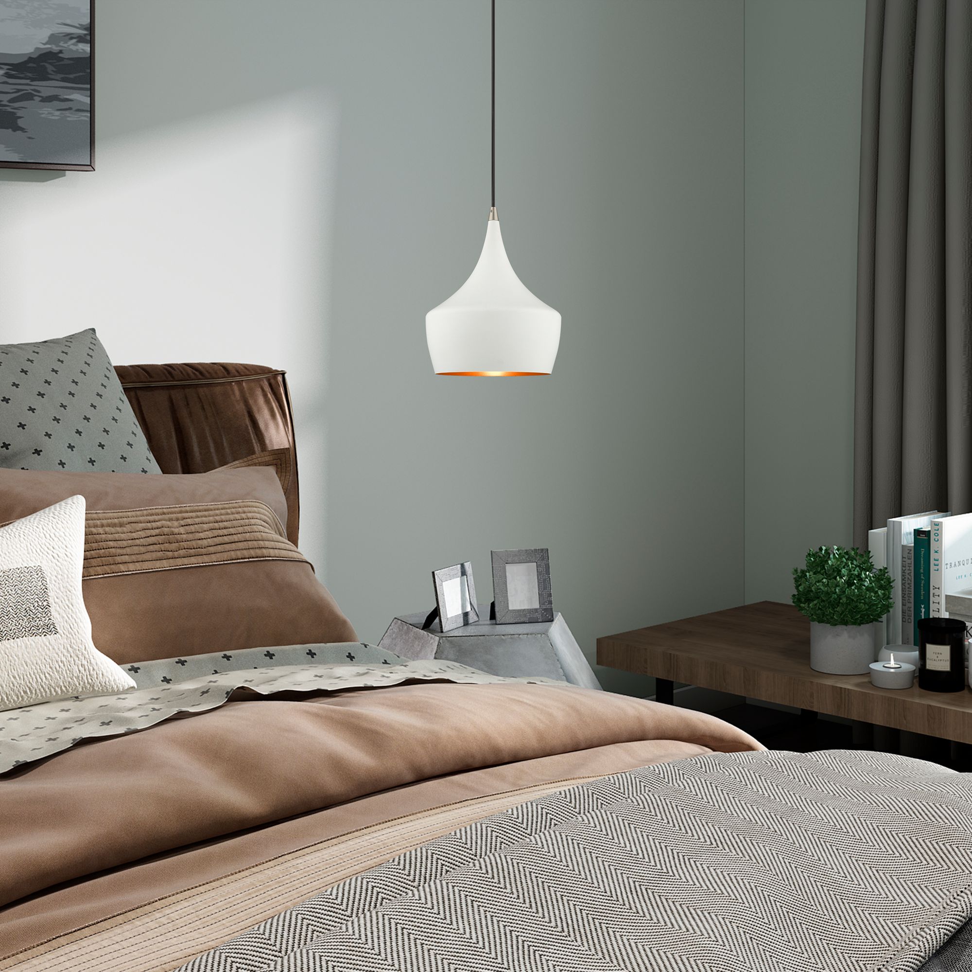 1 Light White Mini Pendant