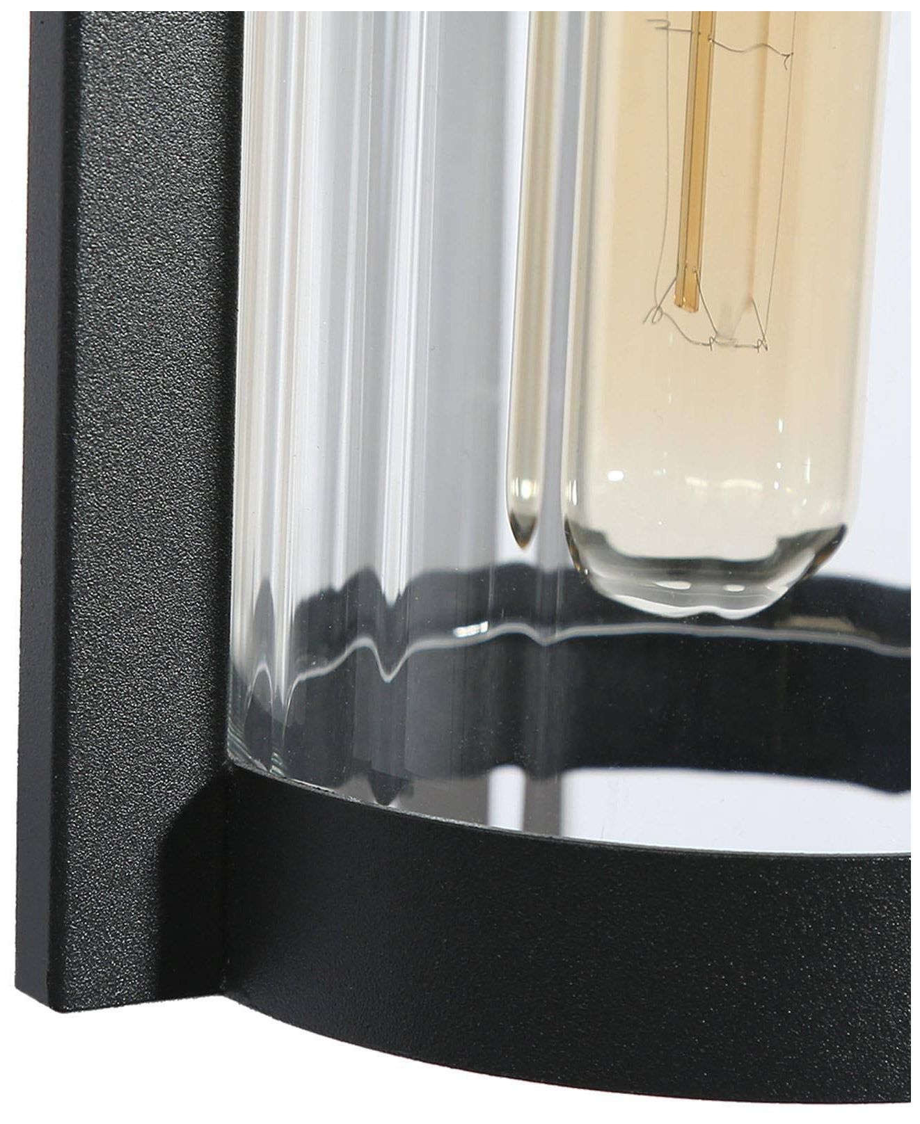Image 2 1-Lights 11.4"H Cylinder Black Wall Lamp more views