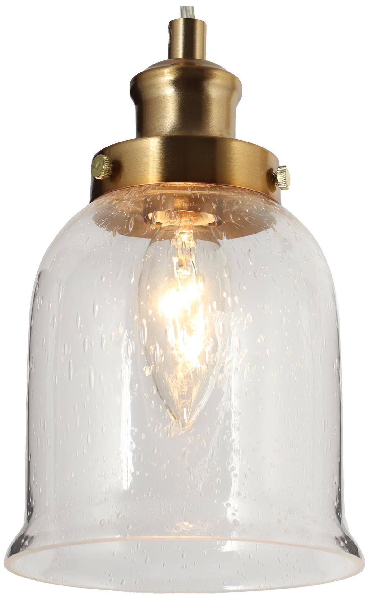 Image 2 1-lights 4.7"W Bell Plated Brass Pendant Lights