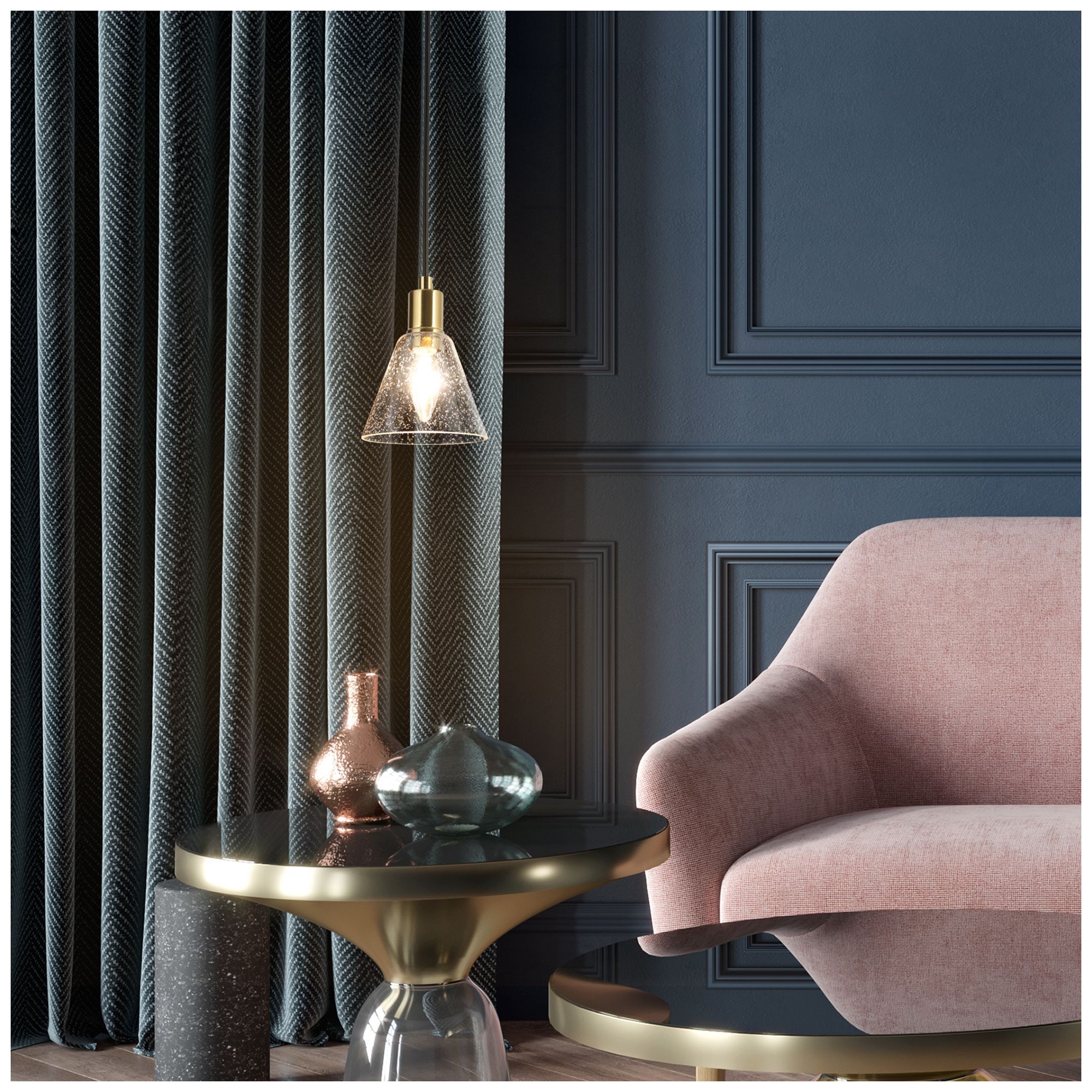 Image 7 1-Lights 5.1"W Tapered Plated Brass Pendant Lights more views