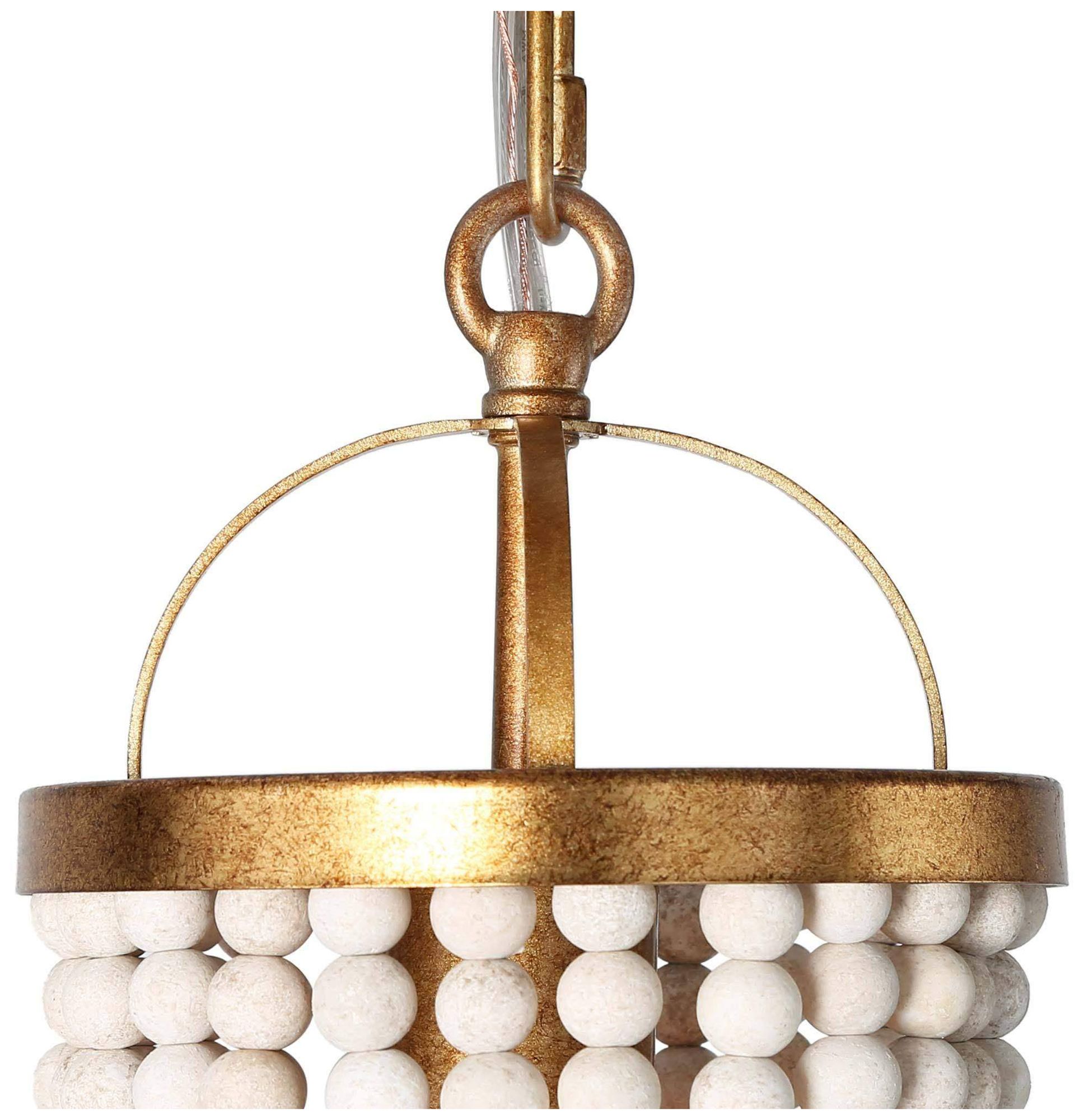 Image 3 1-Lights 5.9"W Cylinder Gold Leaf Pendant Lights more views