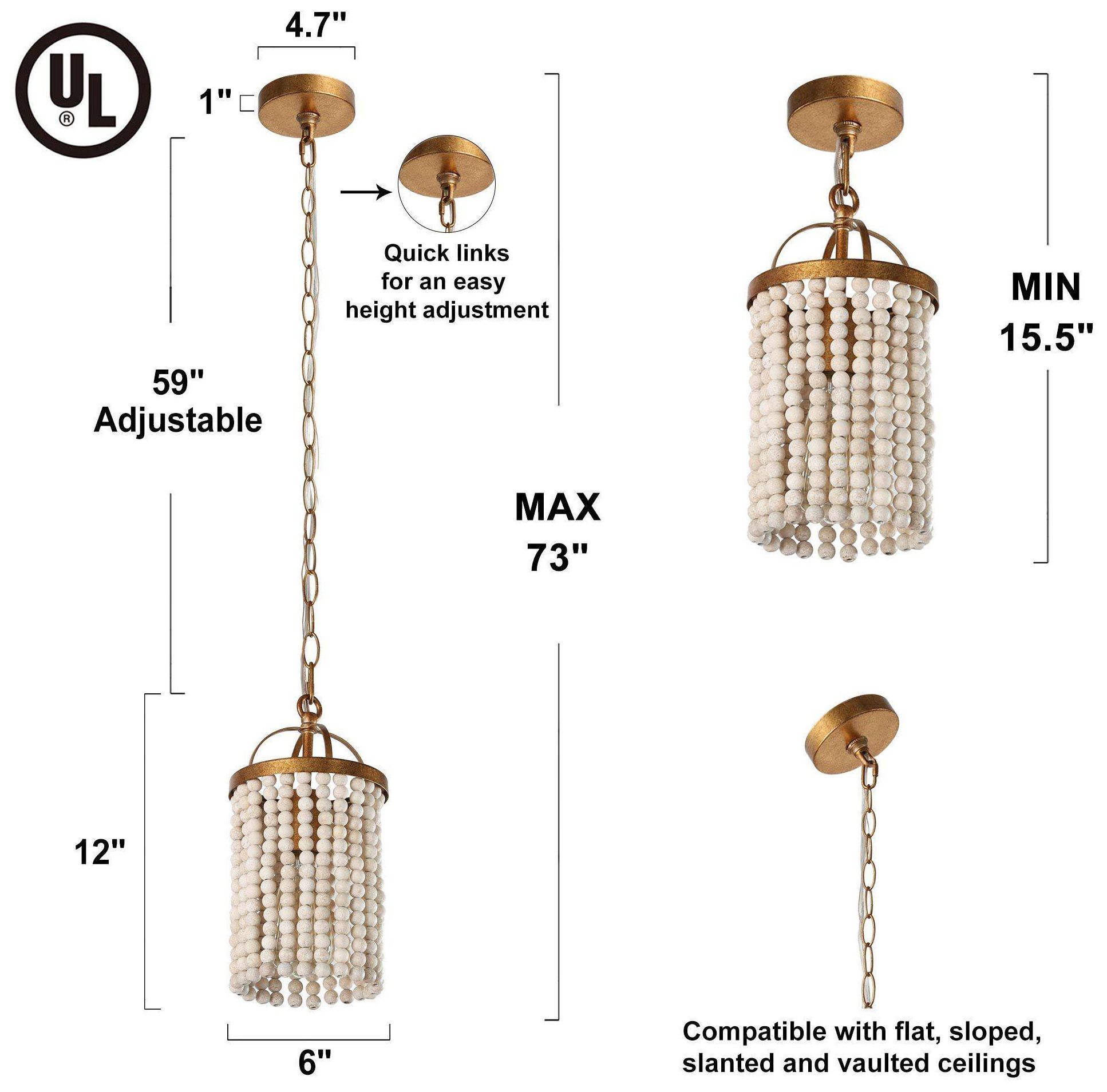 Image 6 1-Lights 5.9"W Cylinder Gold Leaf Pendant Lights more views