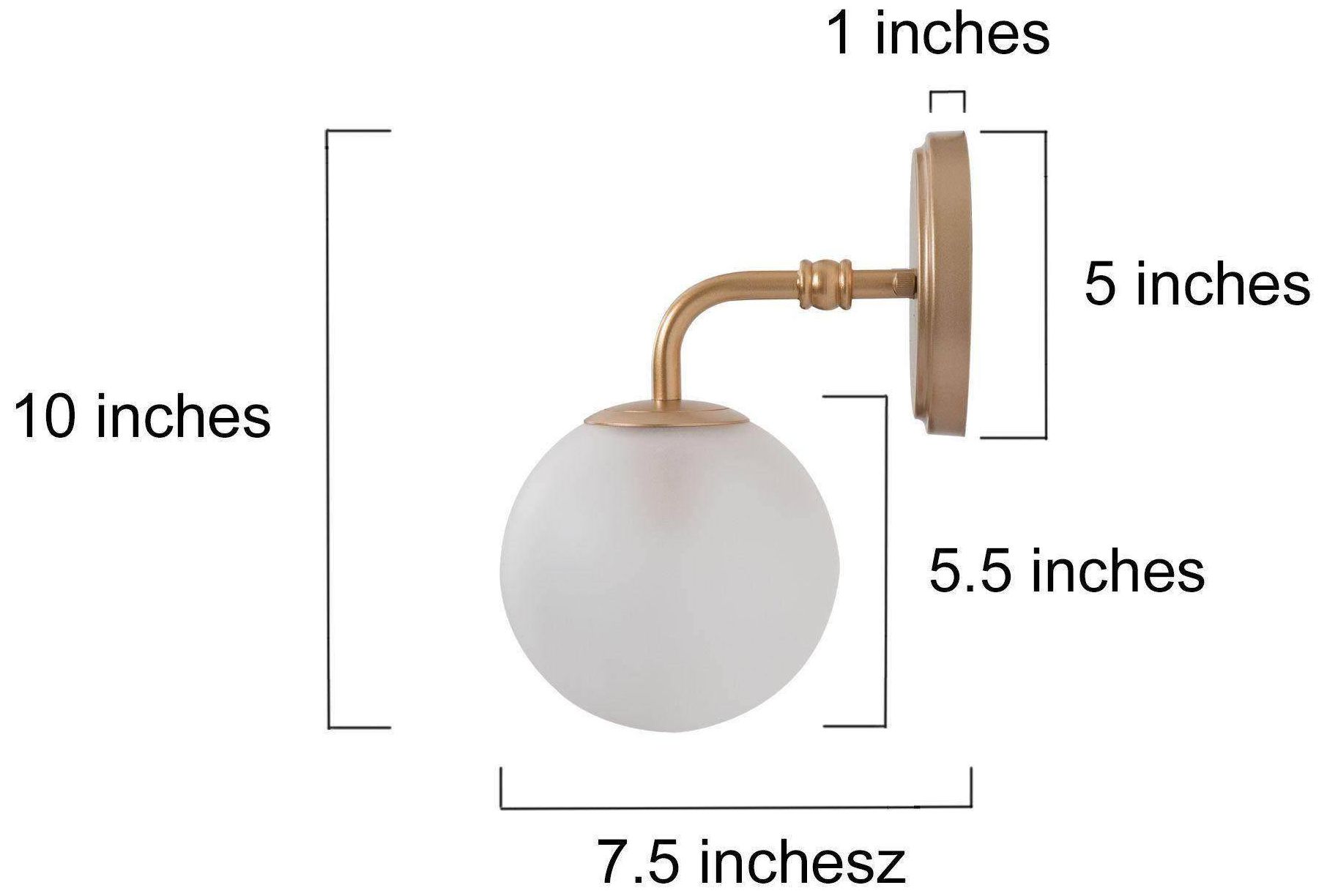 Image 6 1-lights 9.8"H Globe Dark Gold  Wall Lamp more views