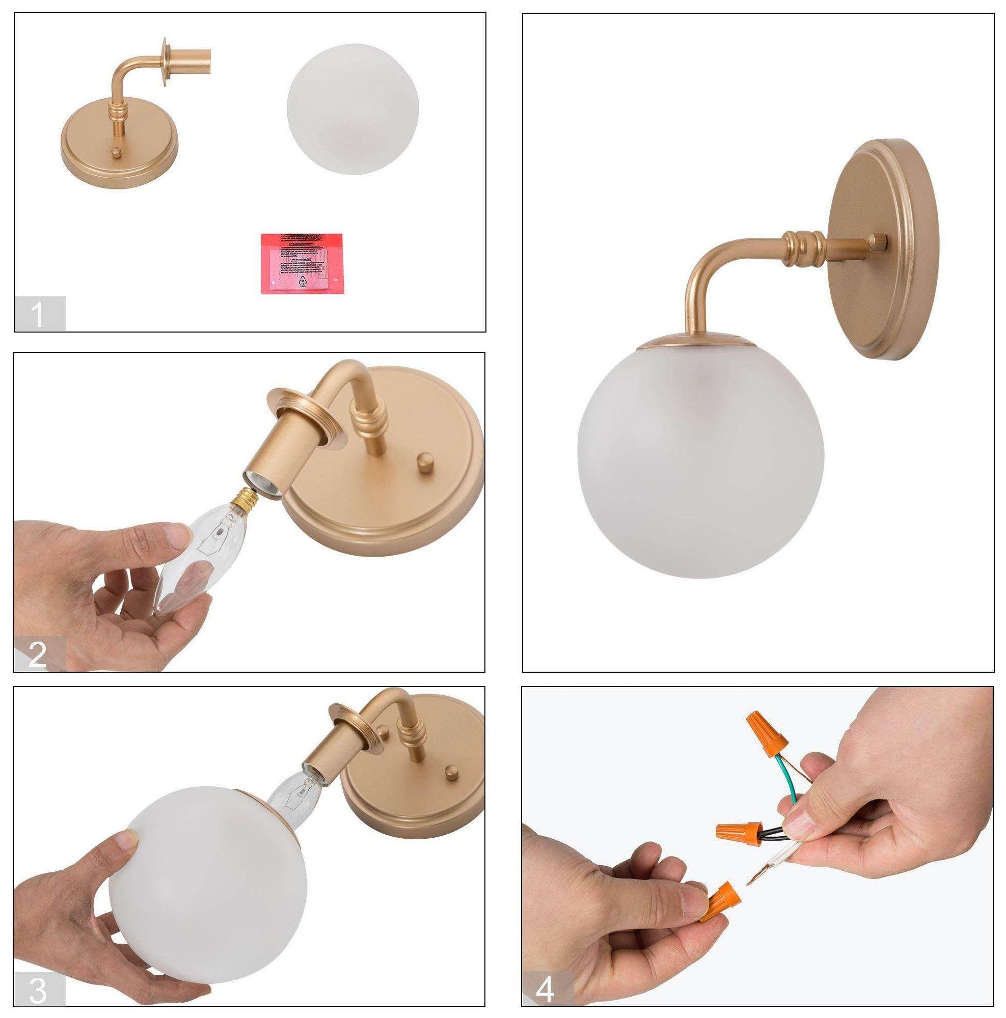 Image 7 1-lights 9.8"H Globe Dark Gold  Wall Lamp more views
