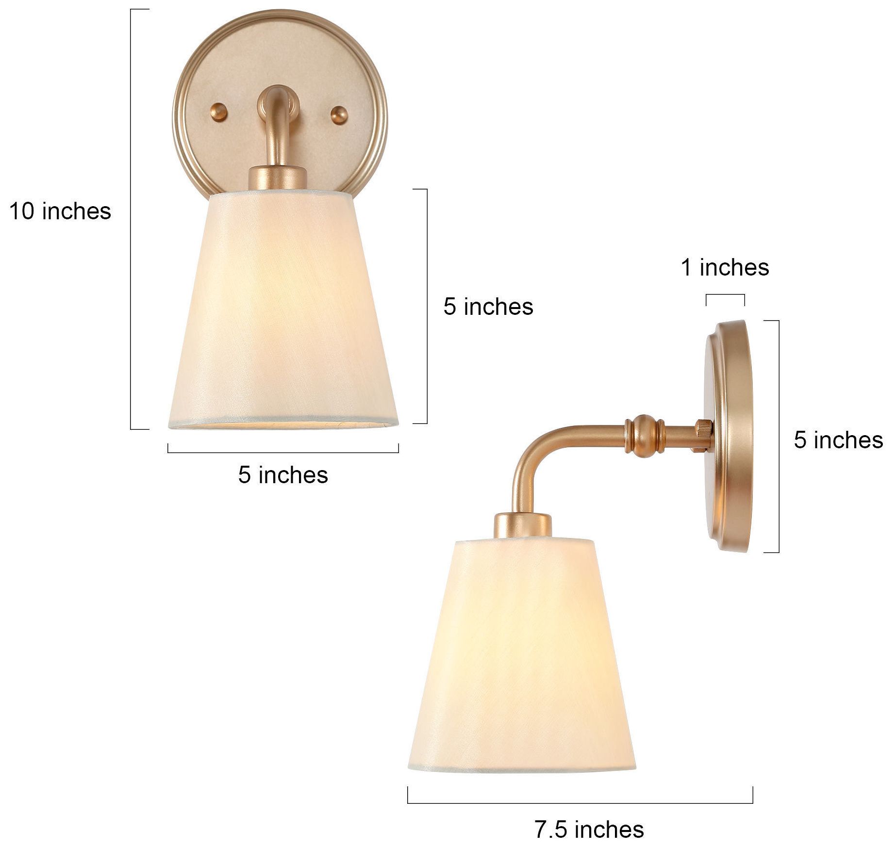 Image 5 1-Lights 9.8"H Tapered Dark Gold  Wall Lamp more views